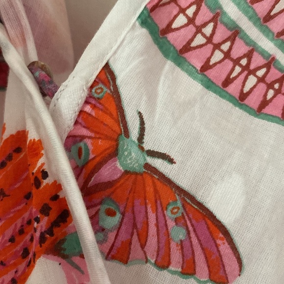 Banjanan Palak Dress Tropical Bird Print XS NEW Birdie Print White Dobby Revolve - Picture 6 of 14